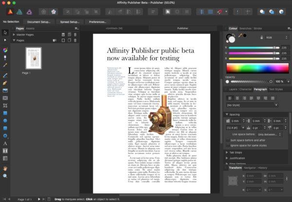 Affinity Publisher: Erster Blick