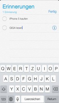 iOS 7: Das ist die neue Erinnerungen-App