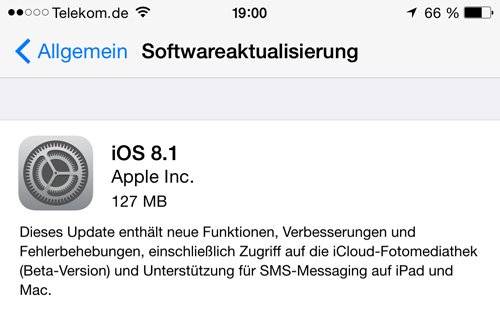iOS 8.1 veröffentlicht – Neuerungen im Überblick